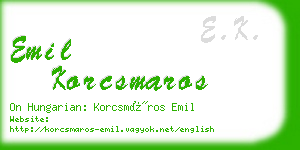 emil korcsmaros business card